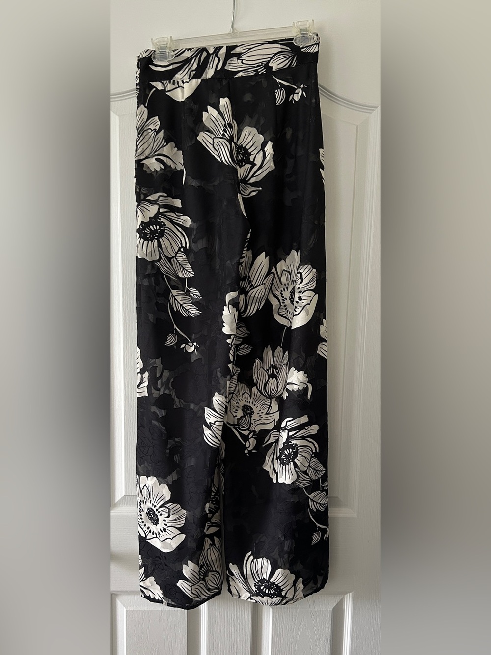 Flynn Skye Black and White Floral Maxi Wide Leg pant